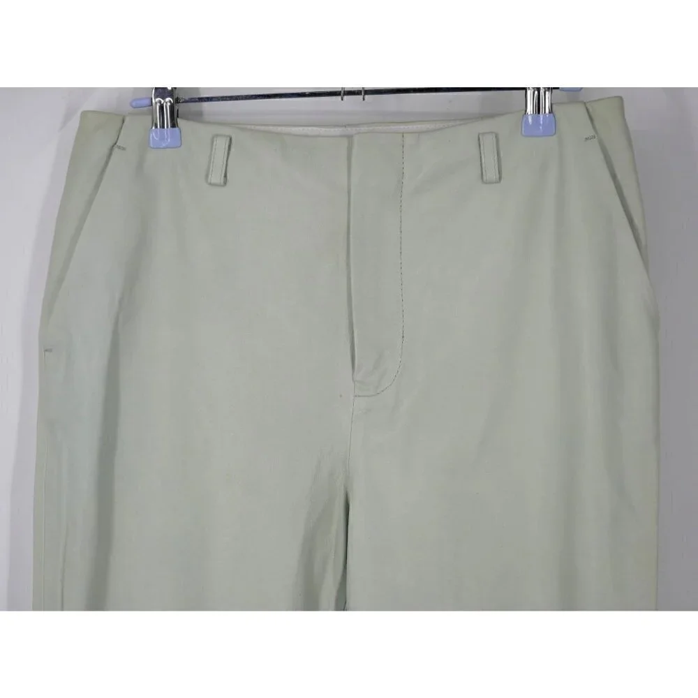 NWT J. Brand Collin Leather Straight Leg Pant in Cloud Leather Aero Green Mint 2